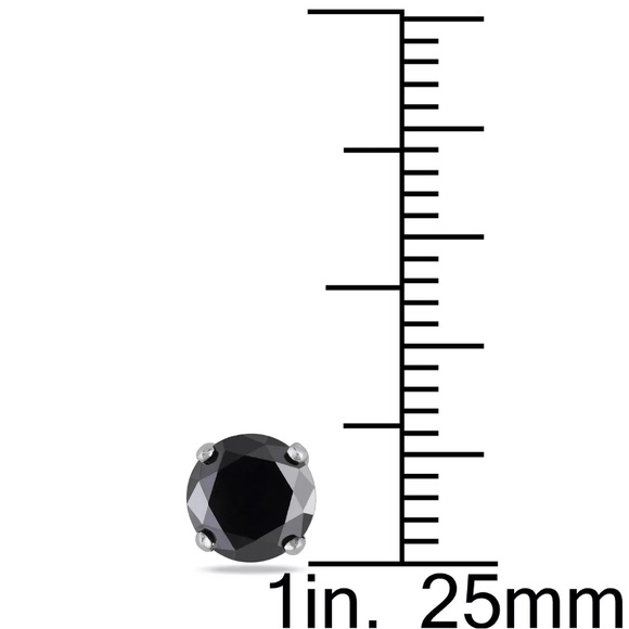 New In Box Love Affair 14k White Gold 1 CT TDW Black Diamond Stud Earrings - Picture 2 of 3